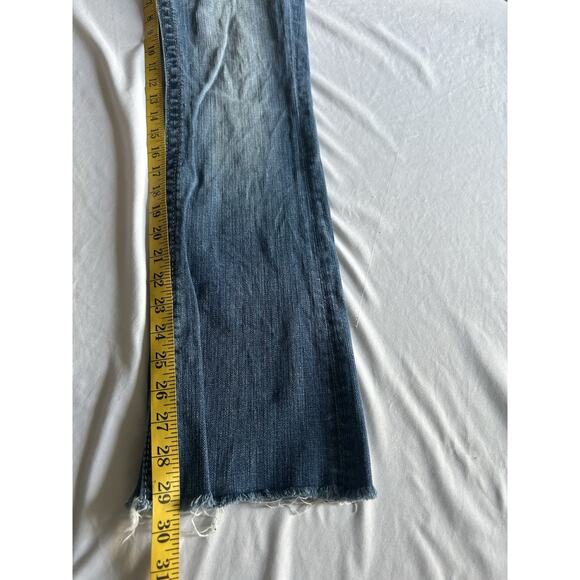 Miss Me Boot Cut Frayed Hem Jeans Womens Size 27 Blue Bling Rhinestone Cowgirl - Picture 11 of 12